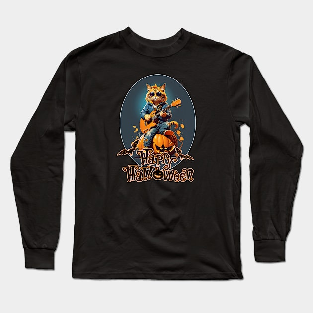 Happy halloween Long Sleeve T-Shirt by MusicianCatsClub